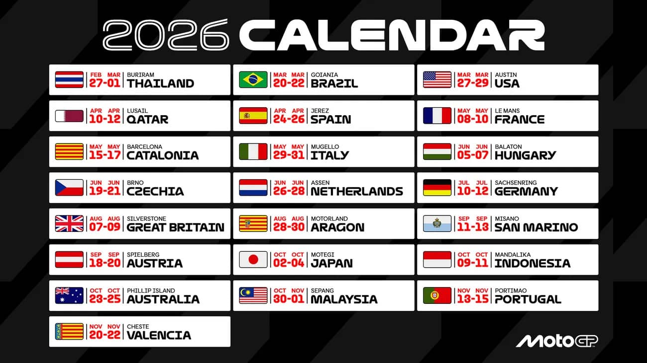 Calendario MotoGP 2026